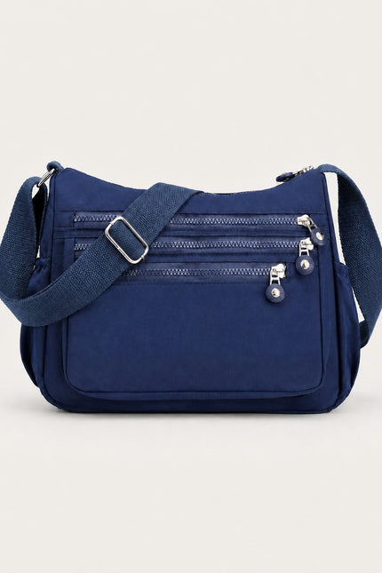 Sac bandoulière femme en tissu Oxford multi-poches — variante 1 : Bleu Marine