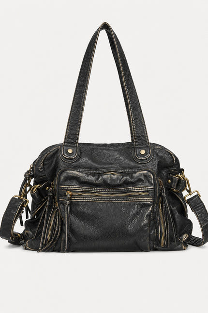 Grand sac de cours femme multi-poches en similicuir — variante 1 : Bronze