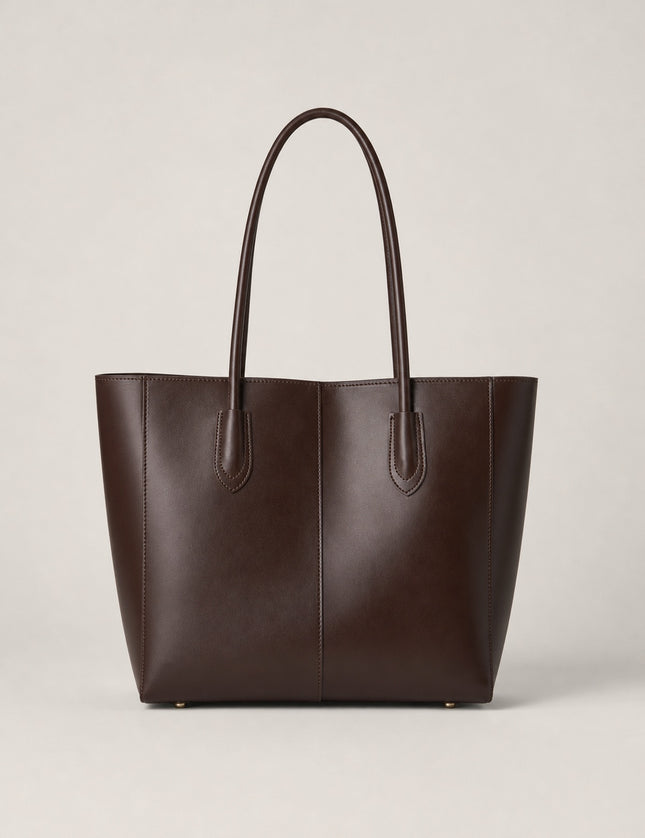 Grand sac cabas de cours femme avec pochette — vue de face sur fond gris clair