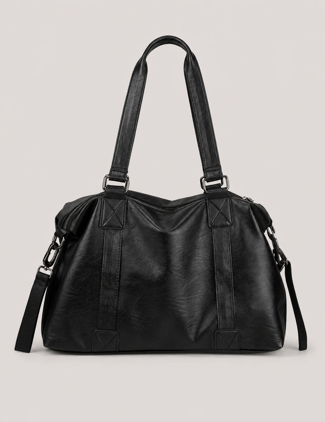 Grand sac cabas femme zippé avec bandoulière — vue de face sur fond gris clair