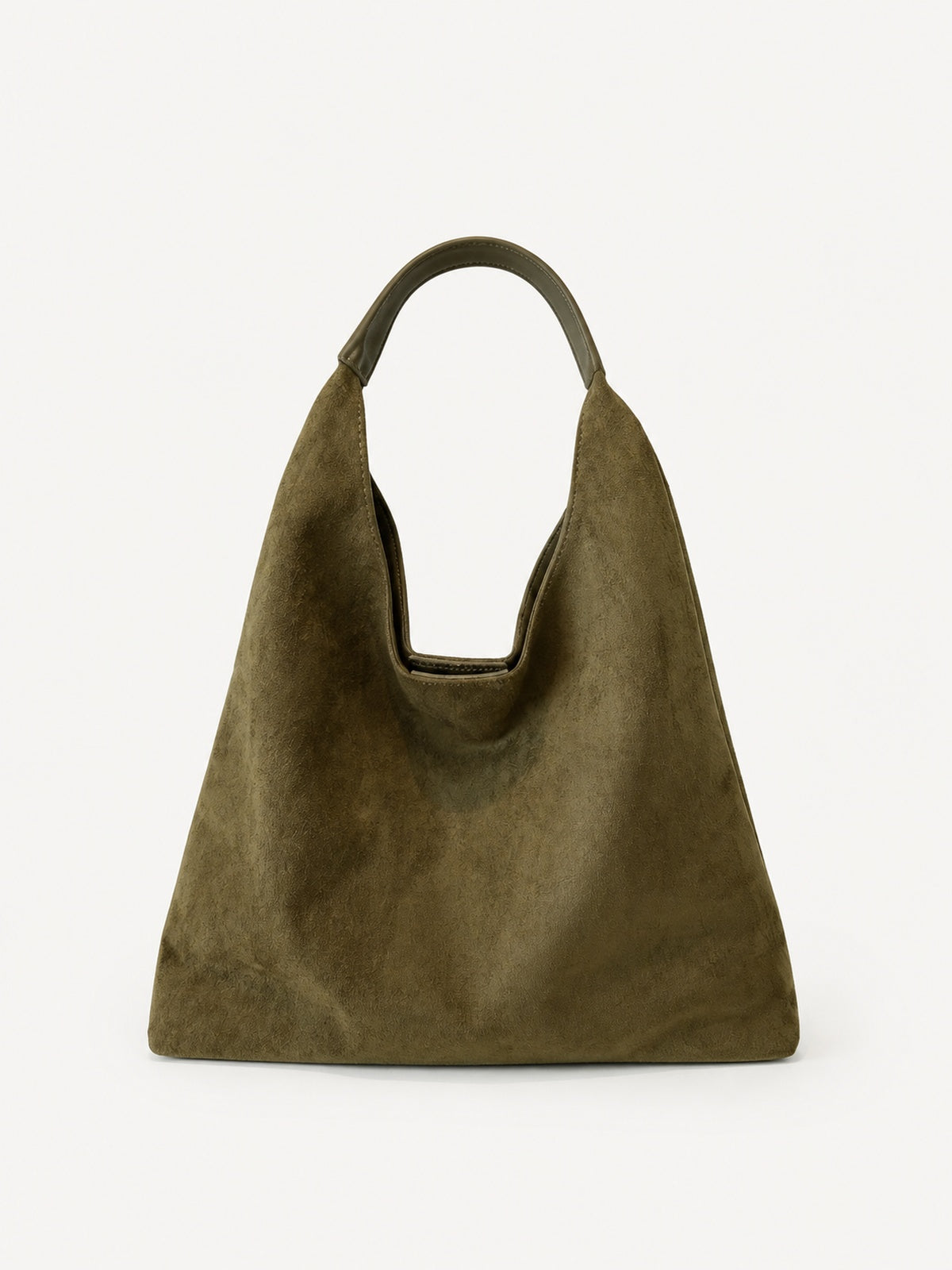 Sac besace femme en suédine avec pochette — variante 1 : Kaki