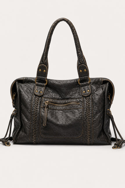 Sac cabas noir de cours femme en polyuréthane — variante 1 : Noir