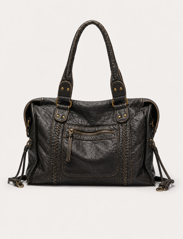 Sac cabas noir de cours femme en polyuréthane — variante 1 : Noir