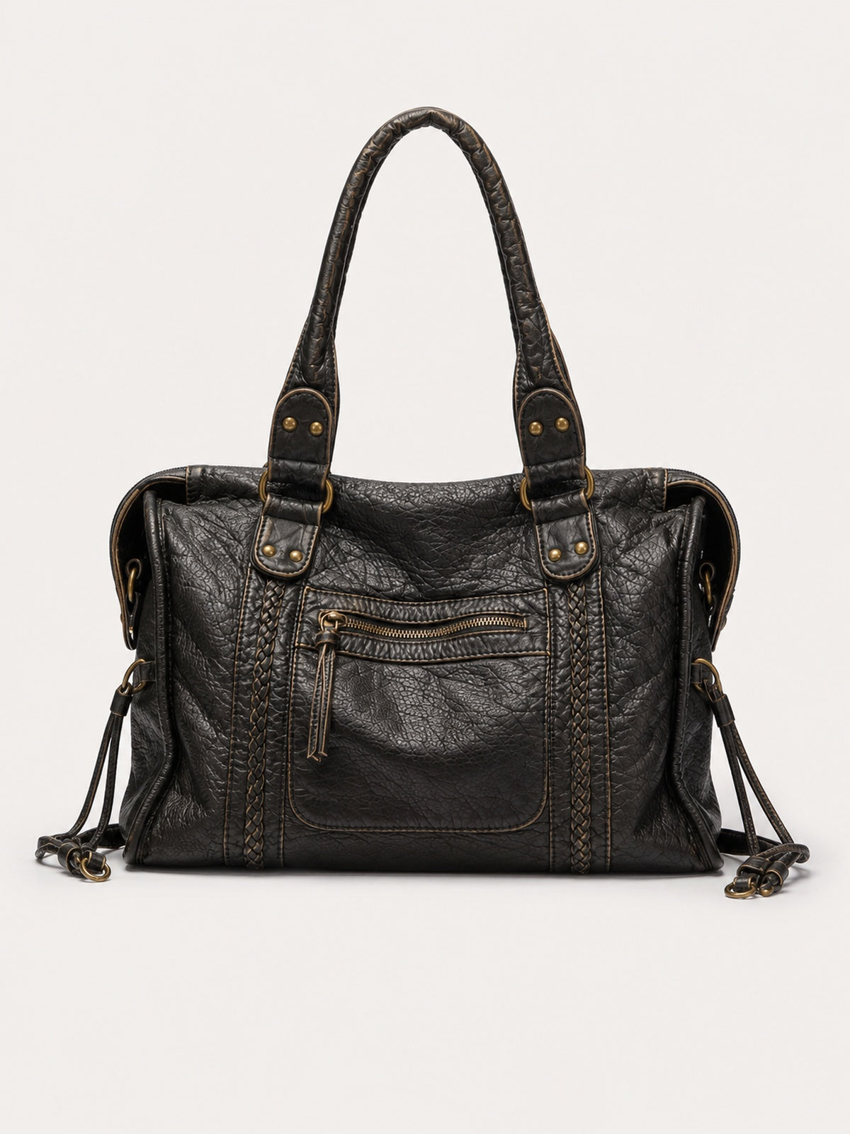Sac cabas noir de cours femme en polyuréthane — variante 1 : Noir