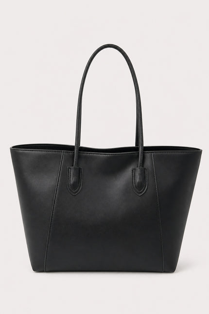 Sac à main de cours femme zippé en similicuir — variante 1 : Noir