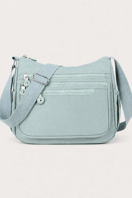 Sac bandoulière femme en tissu Oxford multi-poches — variante 2 : Bleu Ciel