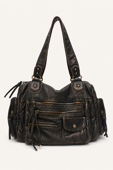 Sac cabas femme multi-poches avec bandoulière — variante 2 : Bronze