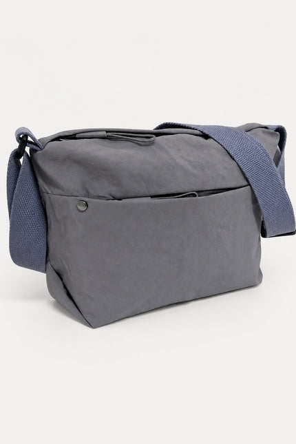 Grand sac banane femme en nylon avec poches zippées — variante 2 : Gris foncé