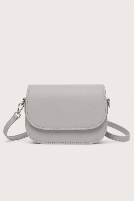 Petit sac bandoulière en similicuir à rabat — variante 2 : Gris