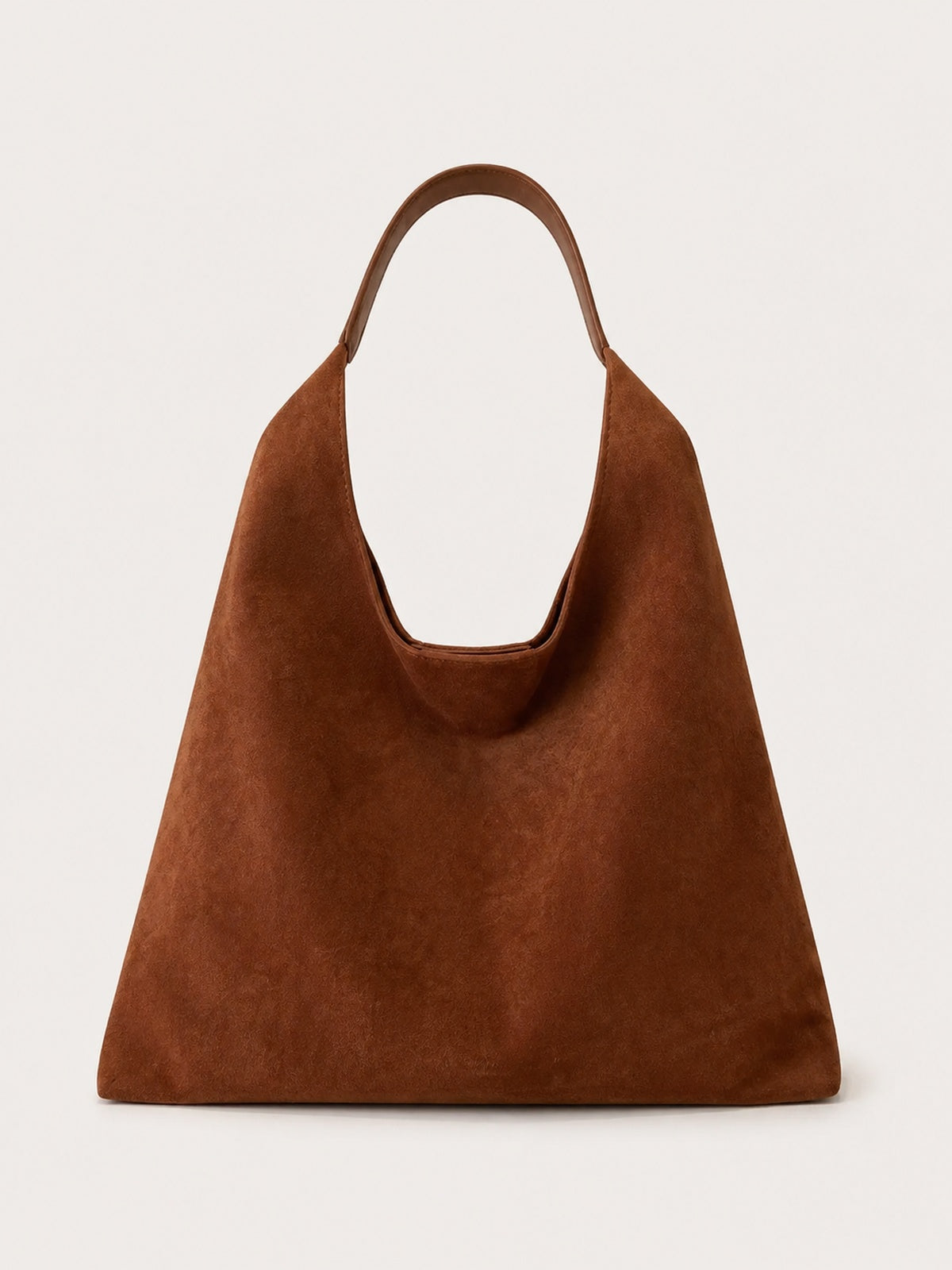 Sac besace femme en suédine avec pochette — variante 2 : Marron