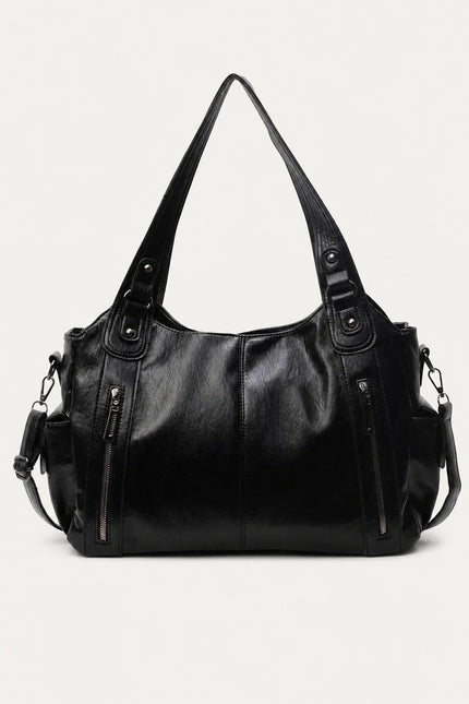 Sac cabas femme à deux compartiments en similicuir — variante 2 : Noir