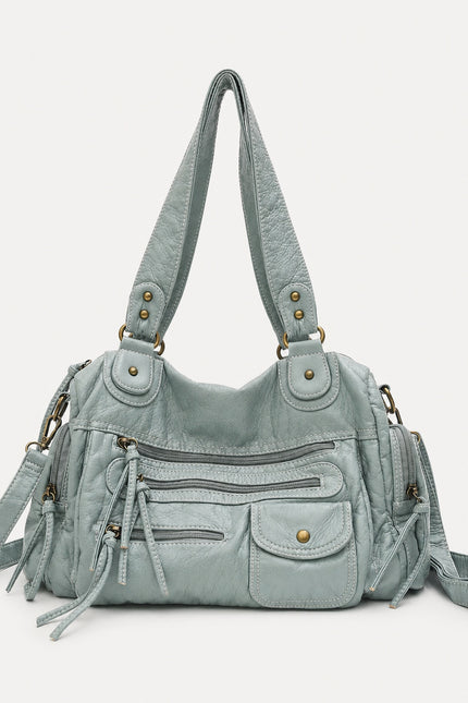 Sac cabas femme multi-poches avec bandoulière — variante 3 : Bleu