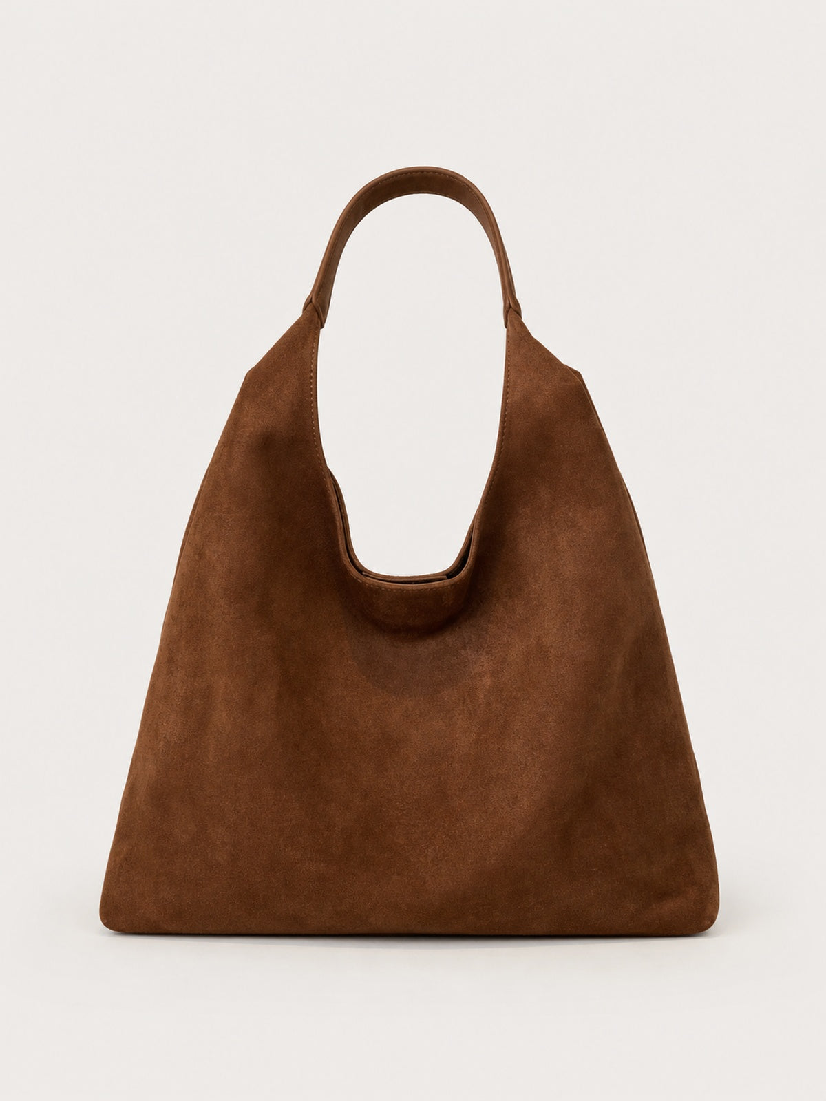 Sac besace femme en suédine avec pochette — variante 3 : Café