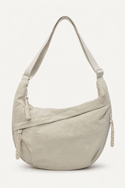 Grand sac banane femme en nylon multi-poches — variante 3 : Crème