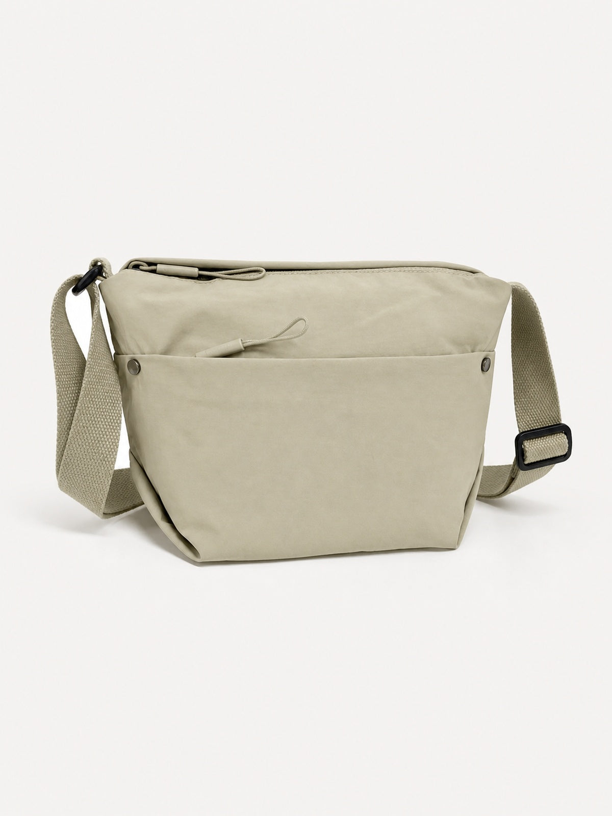 Grand sac banane femme en nylon avec poches zippées — variante 3 : Gris perle