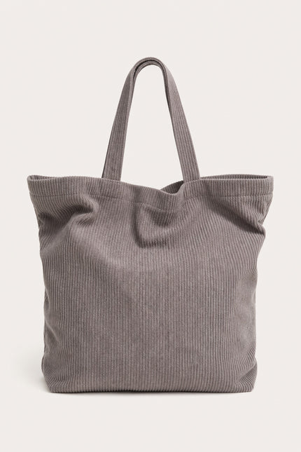 Tote bag femme en velours côtelé — variante 3 : Gris