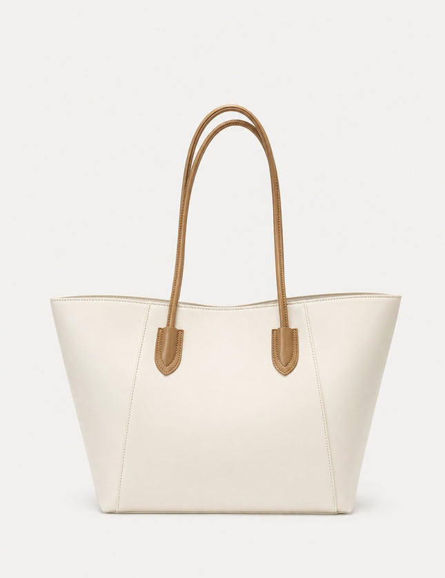 Sac à main de cours femme zippé en similicuir — variante 4 : Blanc