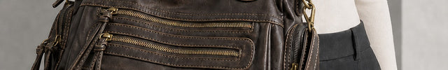 Sac cabas marron femme en polyuréthane avec bandoulière — porté sur mannequin avec une tenue
