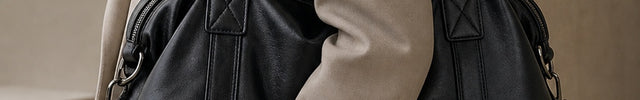 Grand sac cabas femme zippé avec bandoulière — porté sur mannequin avec une tenue