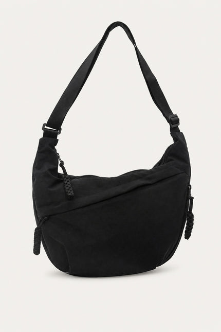 Grand sac banane femme en nylon multi-poches — variante 4 : Noir