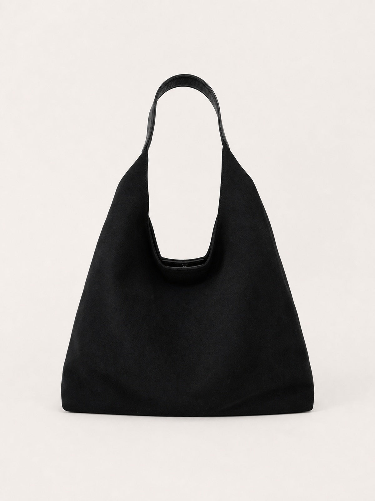 Sac besace femme en suédine avec pochette — variante 4 : Noir