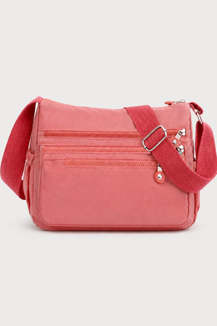 Sac bandoulière femme en tissu Oxford multi-poches — variante 4 : Rose