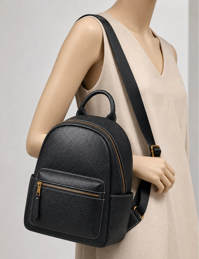 Sac cuir compact quotidien élégant femme - lifestyle porté - Aurean Paris
