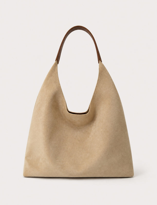 Sac besace femme en suédine avec pochette — variante 5 : Beige