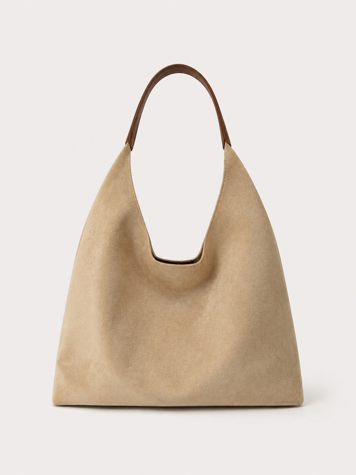 Sac besace femme en suédine avec pochette — variante 5 : Beige