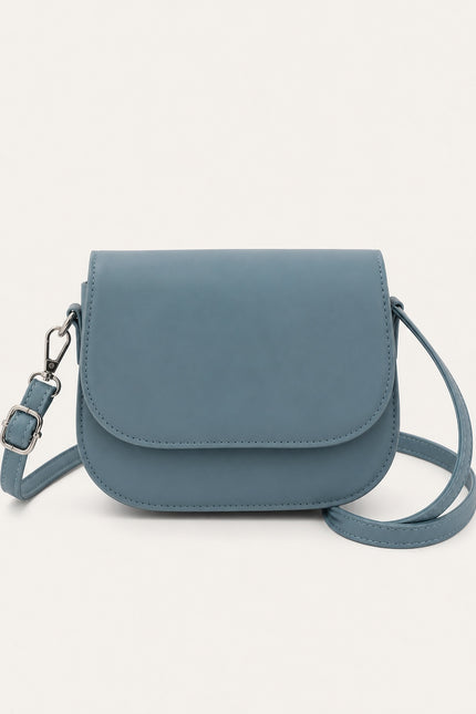 Petit sac bandoulière en similicuir à rabat — variante 5 : Bleu