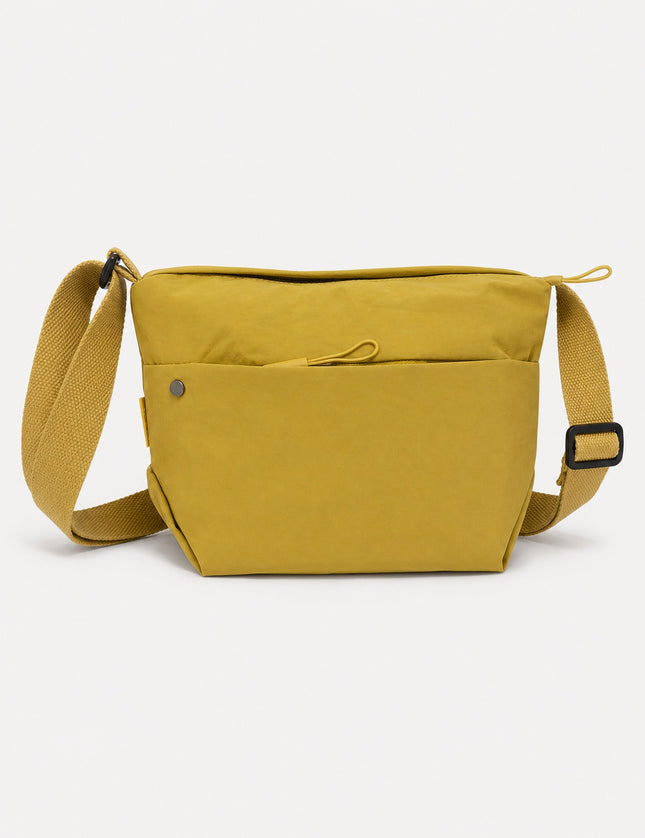 Grand sac banane femme en nylon avec poches zippées — variante 6 : Moutarde