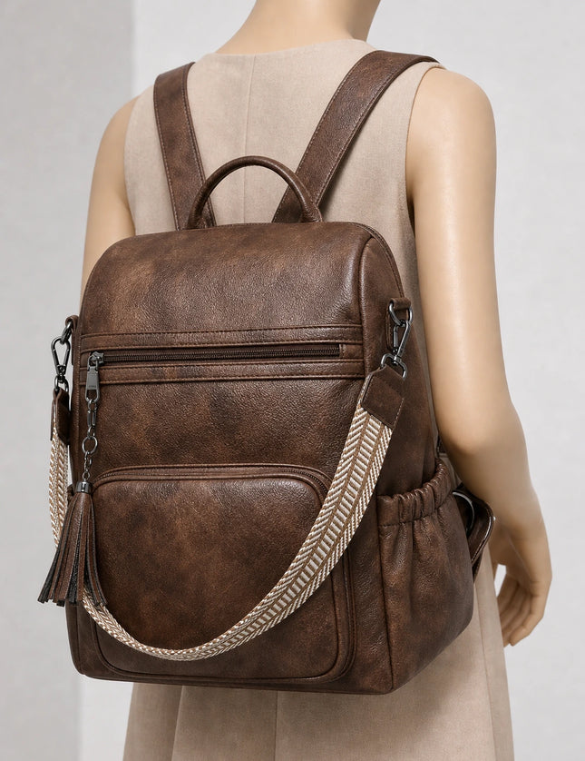Sac à dos femme cuir vegan élégant quotidien - lifestyle porté - Aurean Paris