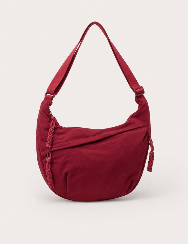 Grand sac banane femme en nylon multi-poches — variante 8 : Rouge foncé