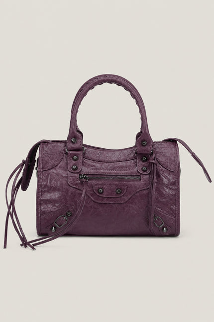 Sac à main femme en polyuréthane avec bandoulière — variante 33 : Violet / 30x10x22cm