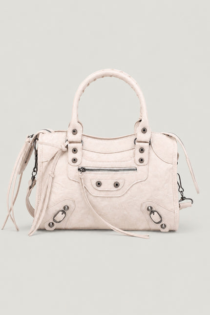 Sac à main femme en polyuréthane avec bandoulière — variante 37 : Beige / 30x10x22cm
