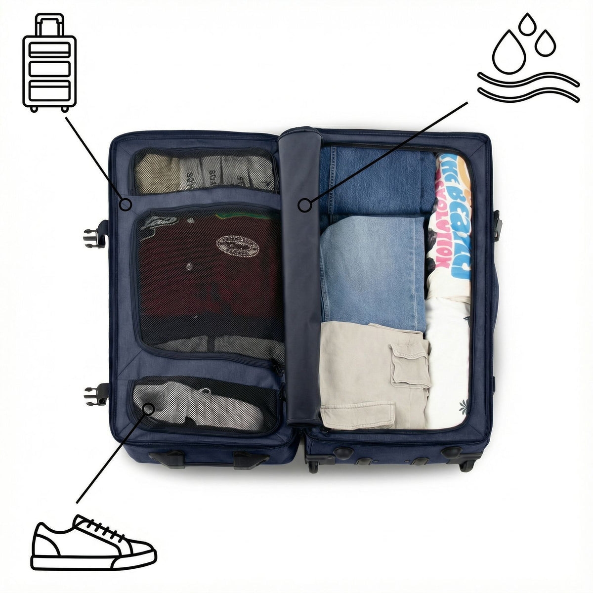 Sac de voyage à 2 roulettes KANE Duffel-Trolley XXL 140 L Valise à roulettes — Image 40