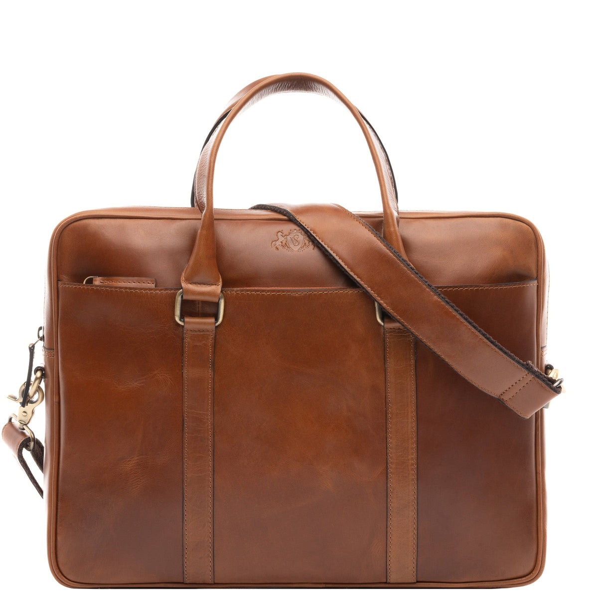 SID & VAIN Laptoptasche Leder BRADY hellbraun Businesstasche 45684