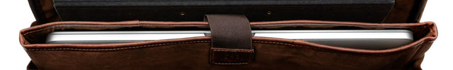 SID & VAIN Laptoptasche Leder XL SIMON braun 25523