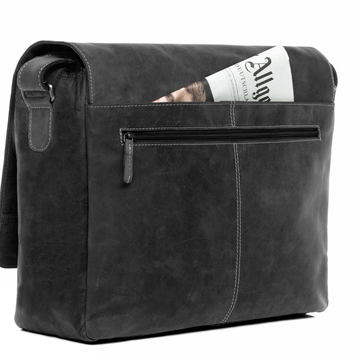 SID & VAIN Laptoptasche Leder Messenger Bag Leder XL SPENCER  29267