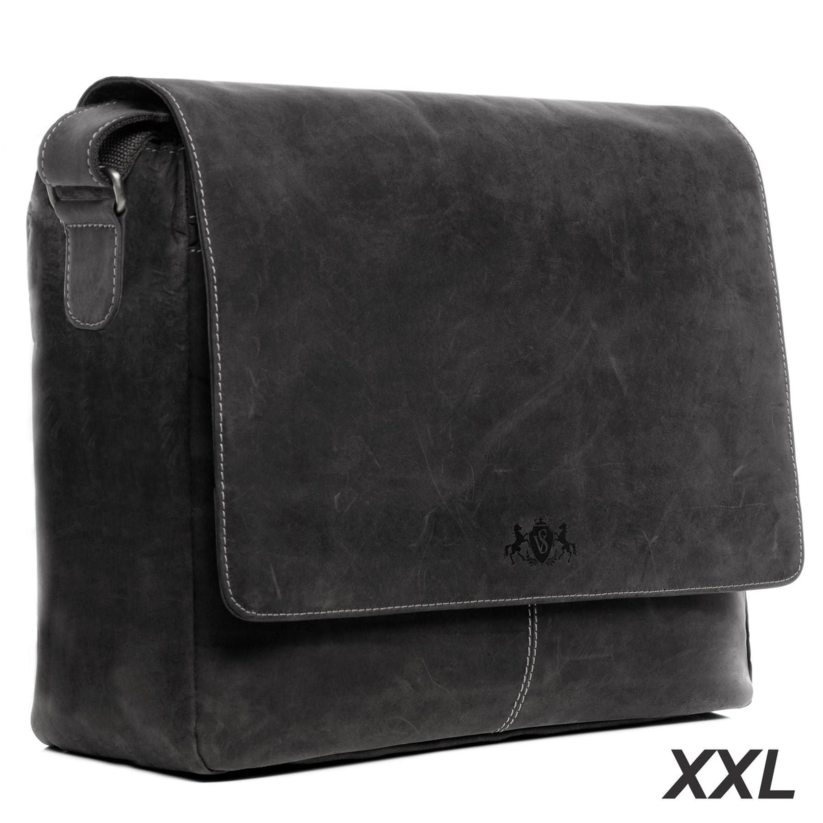 SID & VAIN Laptoptasche Leder Messenger Bag Leder XL SPENCER  29266