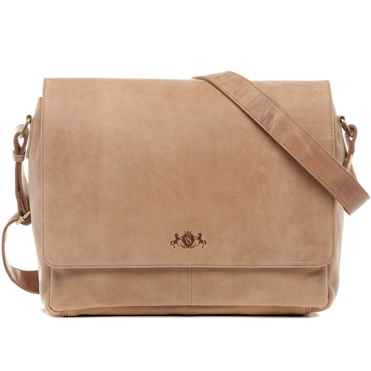 SID & VAIN Laptoptasche Leder Messenger Bag Leder XL SPENCER  29242