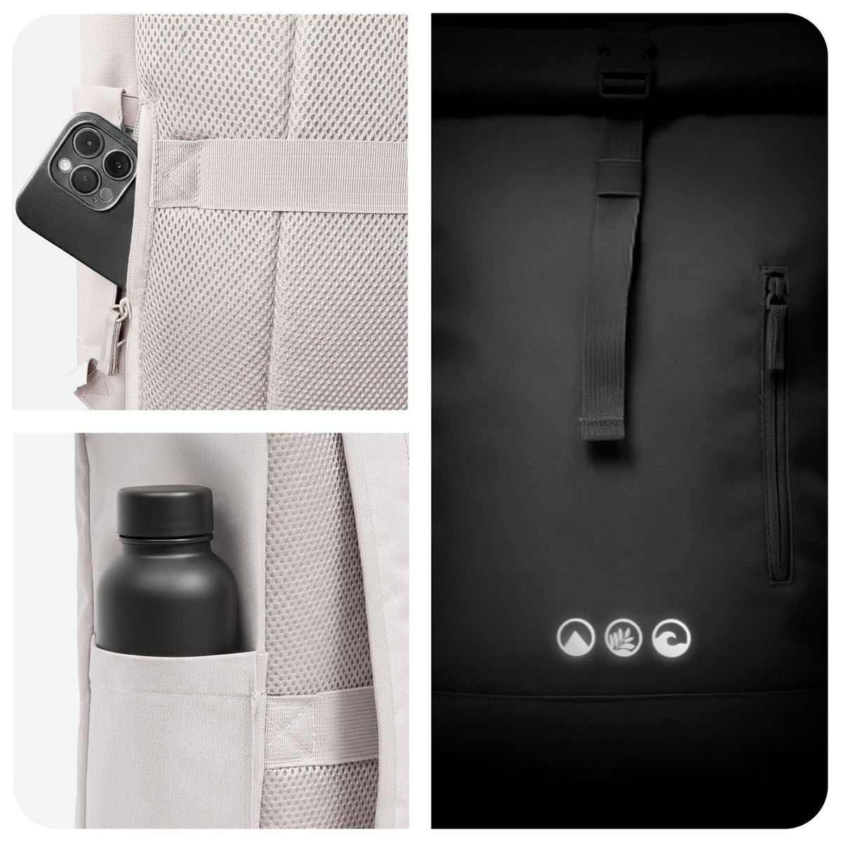 Rolltop Rucksack gross - Backpack Laptop-Fach Schuh-Fach