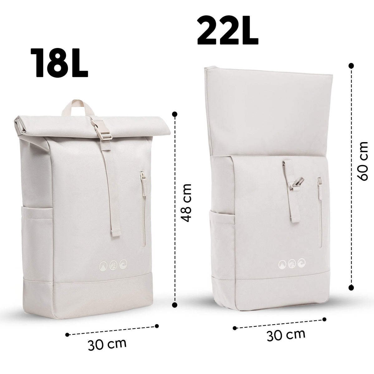 Rolltop Rucksack gross - Backpack Laptop-Fach Schuh-Fach