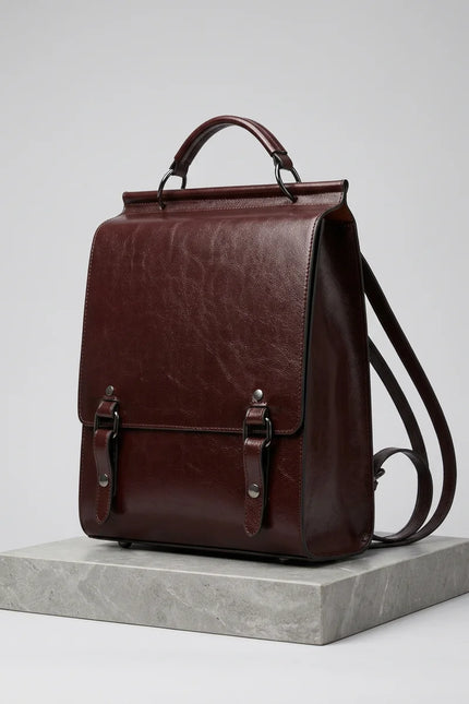 Sac à dos cuir femme grande capacité chic - Vue 2 - Sac