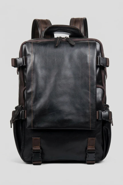 Sac à dos cuir grande capacité vintage homme - Vue 1 - Sac