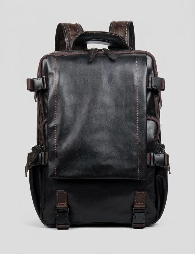 Sac à dos cuir grande capacité vintage homme - Vue 1 - Sac