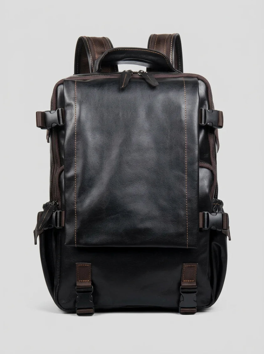 Sac à dos cuir grande capacité vintage homme - Vue 1 - Sac