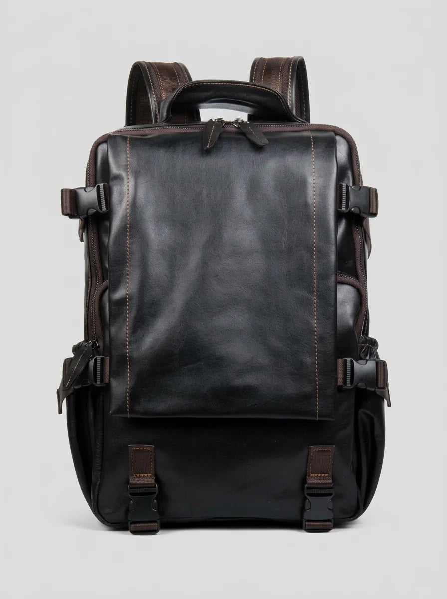 Sac à dos cuir grande capacité vintage homme - Vue 1 - Sac