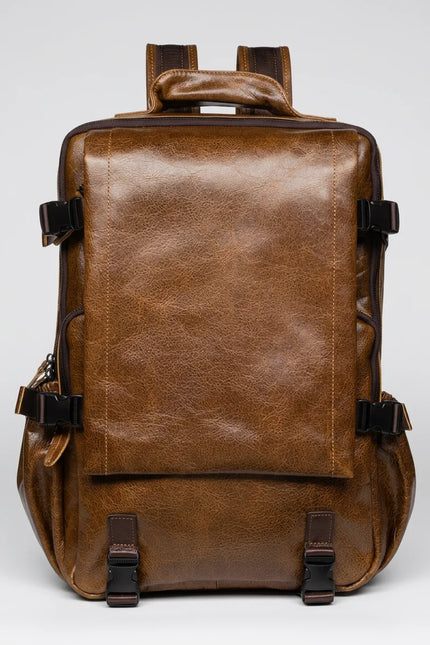 Sac à dos cuir grande capacité vintage homme - Vue 2 - Sac