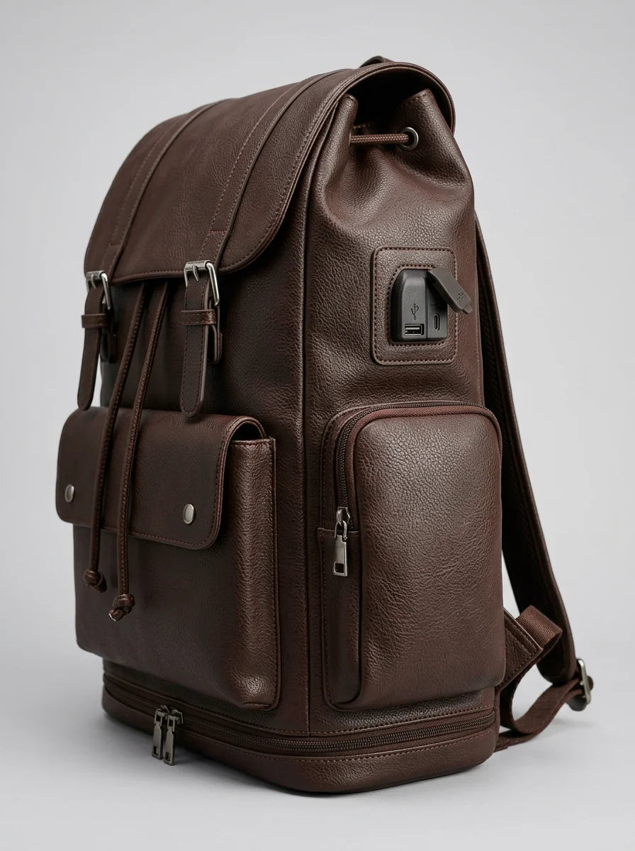 Sac à dos cuir grande capacité voyage homme - Vue 2 - Sac